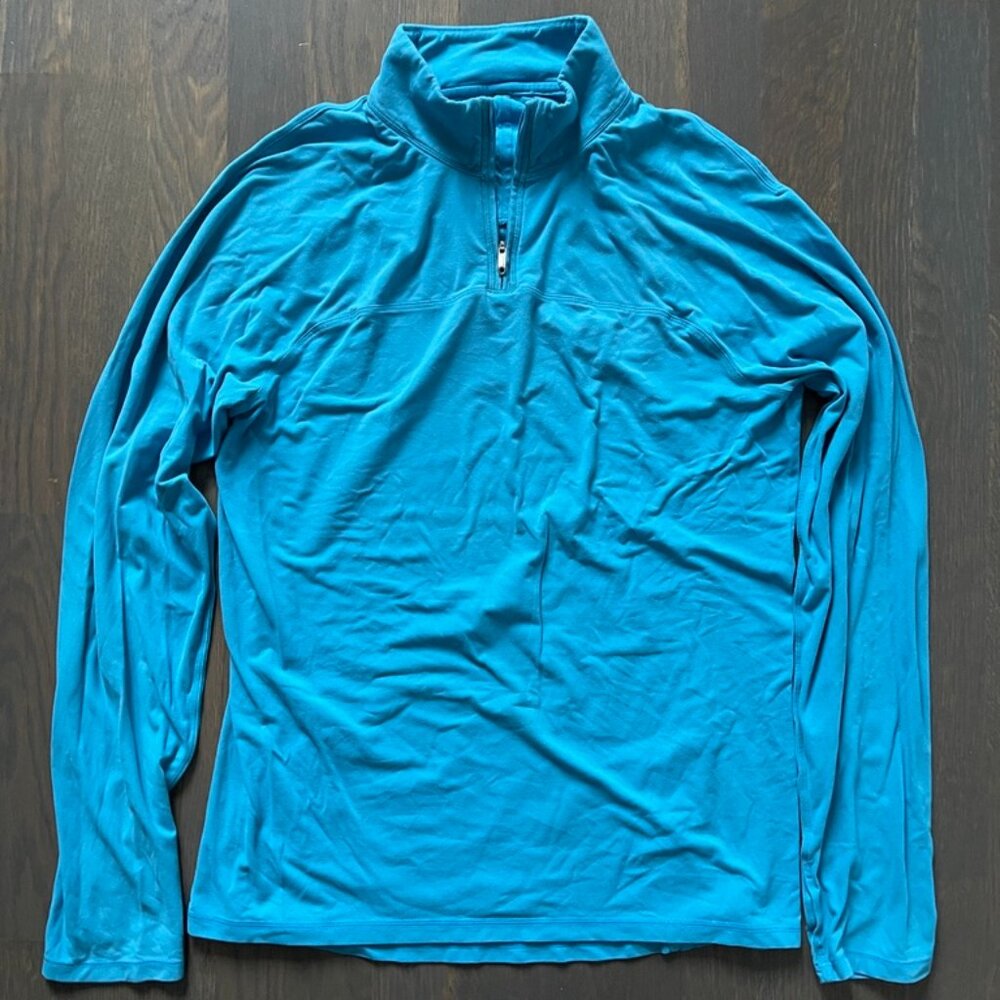 Lululemon Blue Quarter Zip Long Sleeve Pullover Men's Large